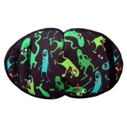 Alien Visitors soft reusable fabric eye patch for children with glasses