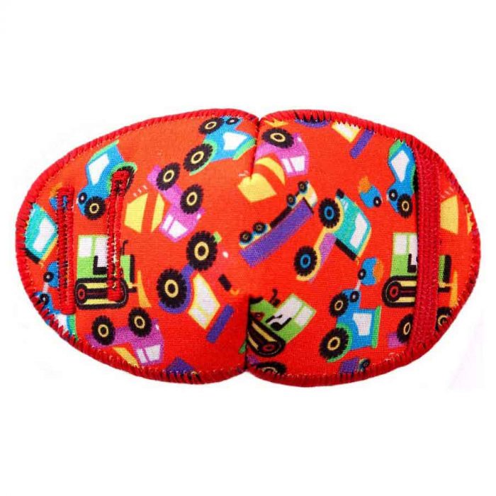 Big Red Trucks soft reusable fabric eye patch for children with glassesn