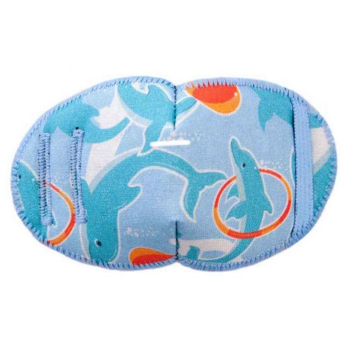 Dolphins soft reusable fabric eye patch for children with glasses