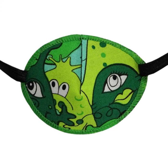 Green Alien colourful eye patch for children for effective amblyopia treatment