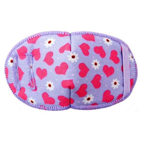 Hearts and Flowers soft reusable fabric eye patch for children with glasses
