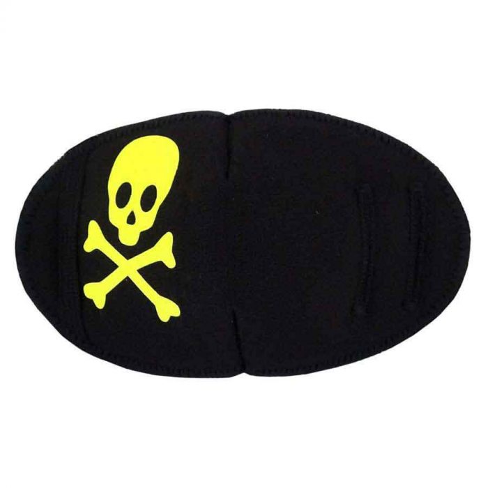 Pirate Fun Patch Neon Yellow soft reusable fabric eye patch for children with glasses