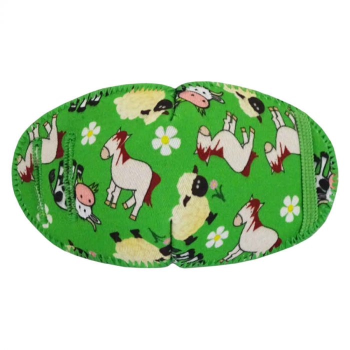 Farmyard Friends soft reusable fabric eye patch for children with glasses