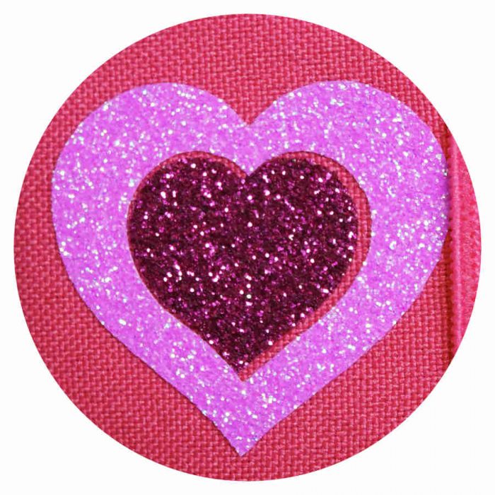 Glitter Hearts on Pink eye patch for glasses