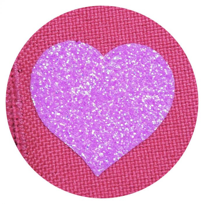 Glitter Hearts on Pink eye patch for glasses