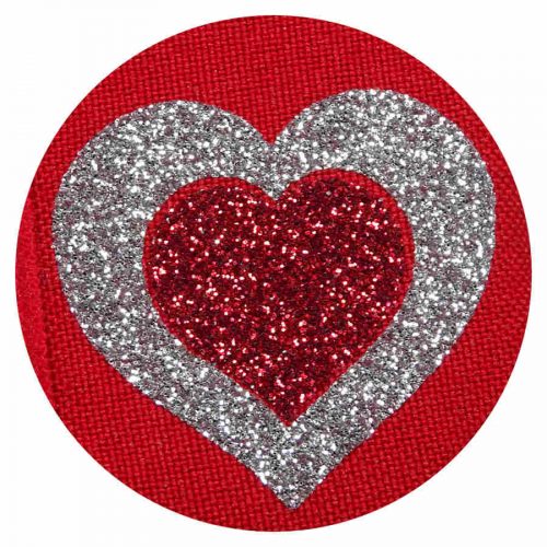 Glitter Hearts on Red eye patch for glasses