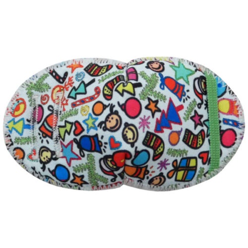 Christmas Fun soft reusable fabric eye patch for children with glasses